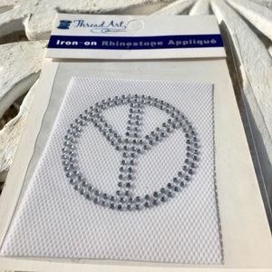Hot Fix Iron on Rhinestone Peace Sign Sewing
